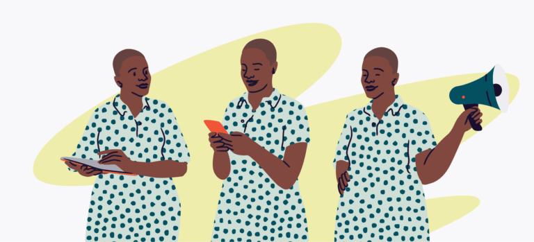 Several drawings of a person demonstrating creative ways to promote your event